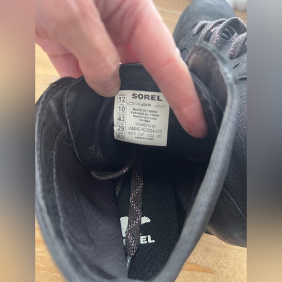 New Sorel Women's Evie II Lace Boots Black, Sea Salt in Size 12 - Picture 10 of 10